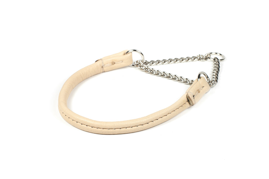 Hringað leður með keðju - 5 mm