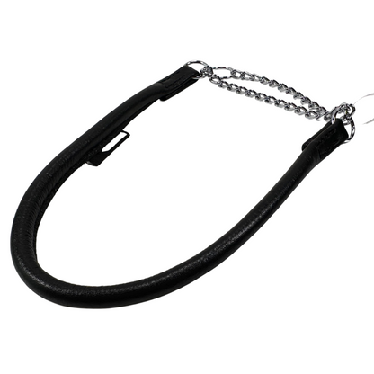 Hringað leður með keðju - 8 mm