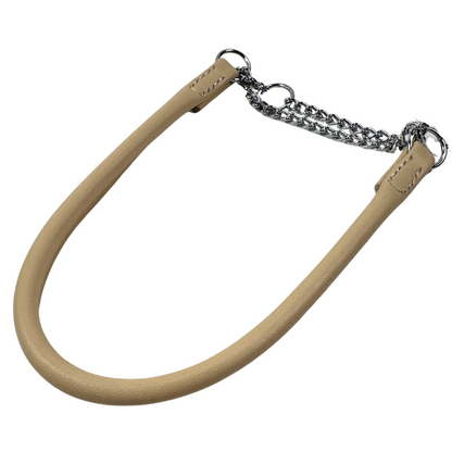 Hringað leður með keðju - 8 mm