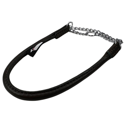 Hringað leður með keðju - 8 mm