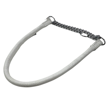 Hringað leður með keðju - 8 mm