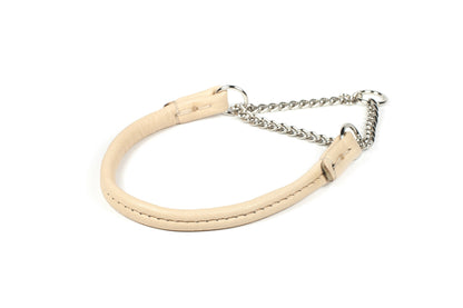 Hringað leður með keðju - 5 mm