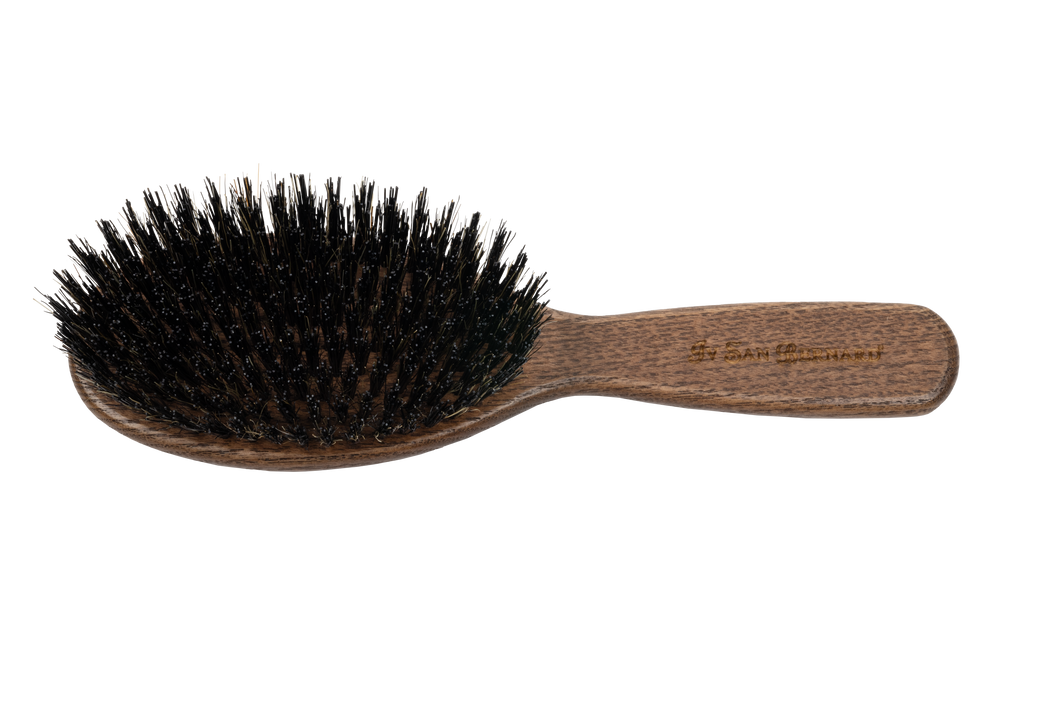 Large oval brush with wild boar bristles