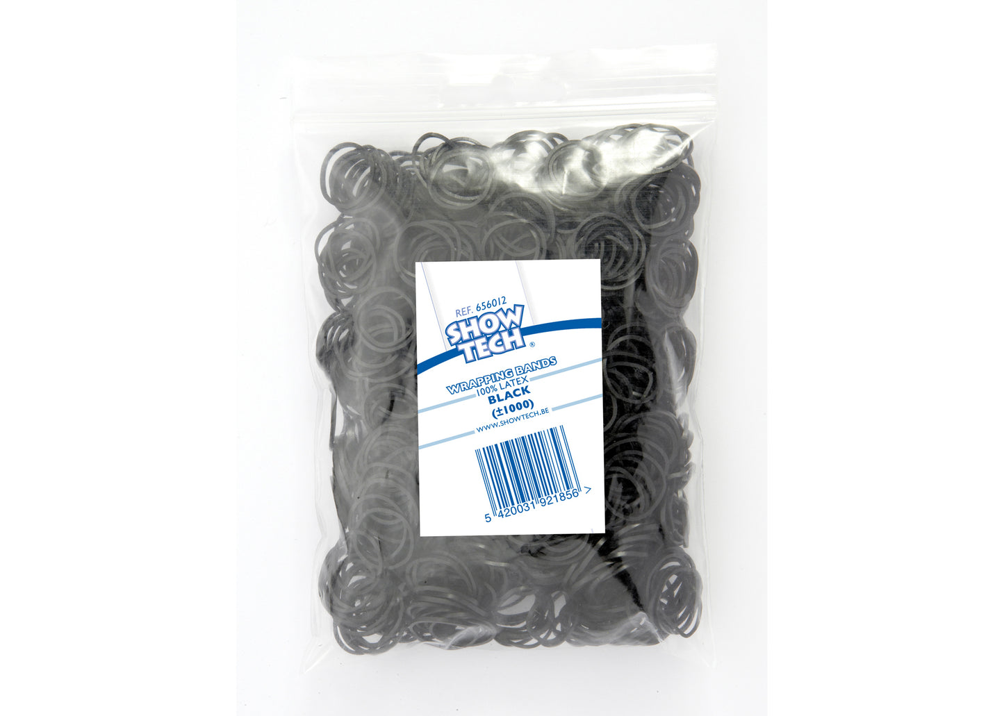 Show Tech Wrap Bands - 1000 pcs Wrapping Bands - svartar eða marglitar